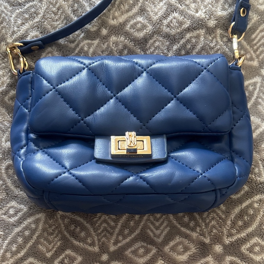 Steve Madden Navy Quilted Crossbody Bag